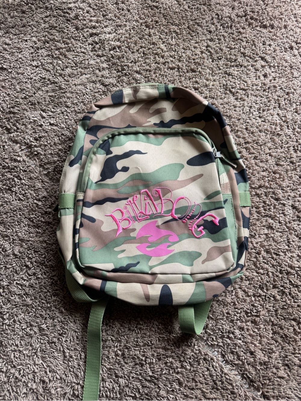Y2K Billabong Camouflage Backpack with Pink Logo